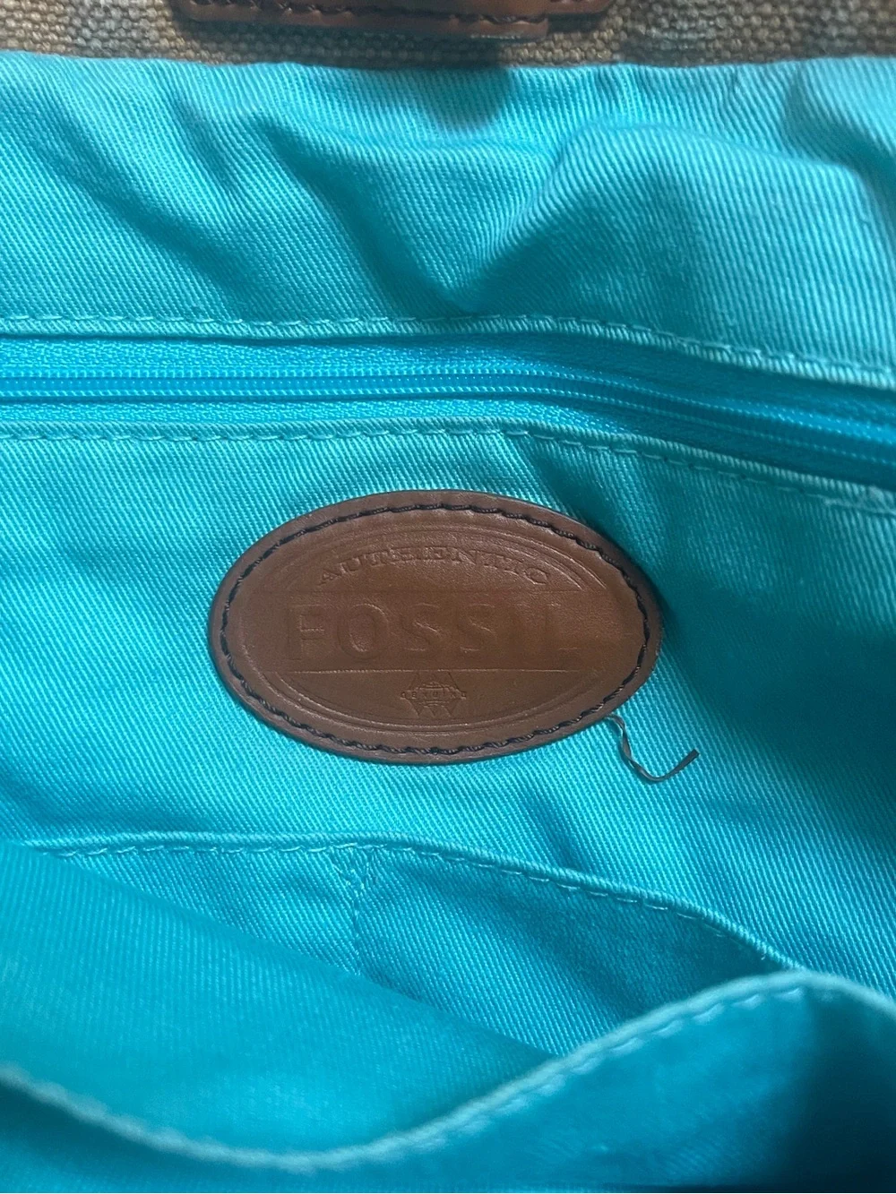Fossil Vintage Canvas Two-Pocket Tote Bag